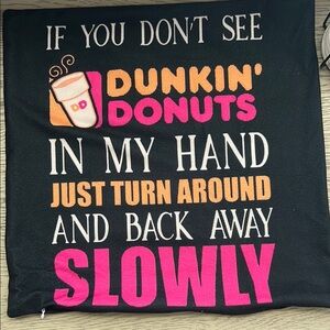 Dunkin' Donuts Themed Black Cushion Cover
